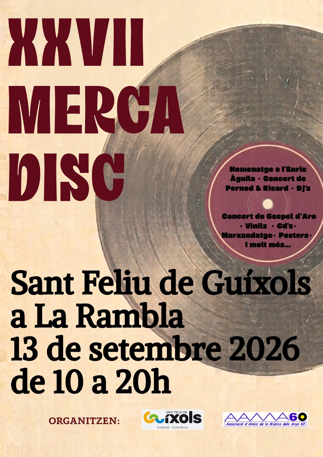 27a edició de la Fira del Disc de Sant Feliu de Guíxols “Mercadisc”